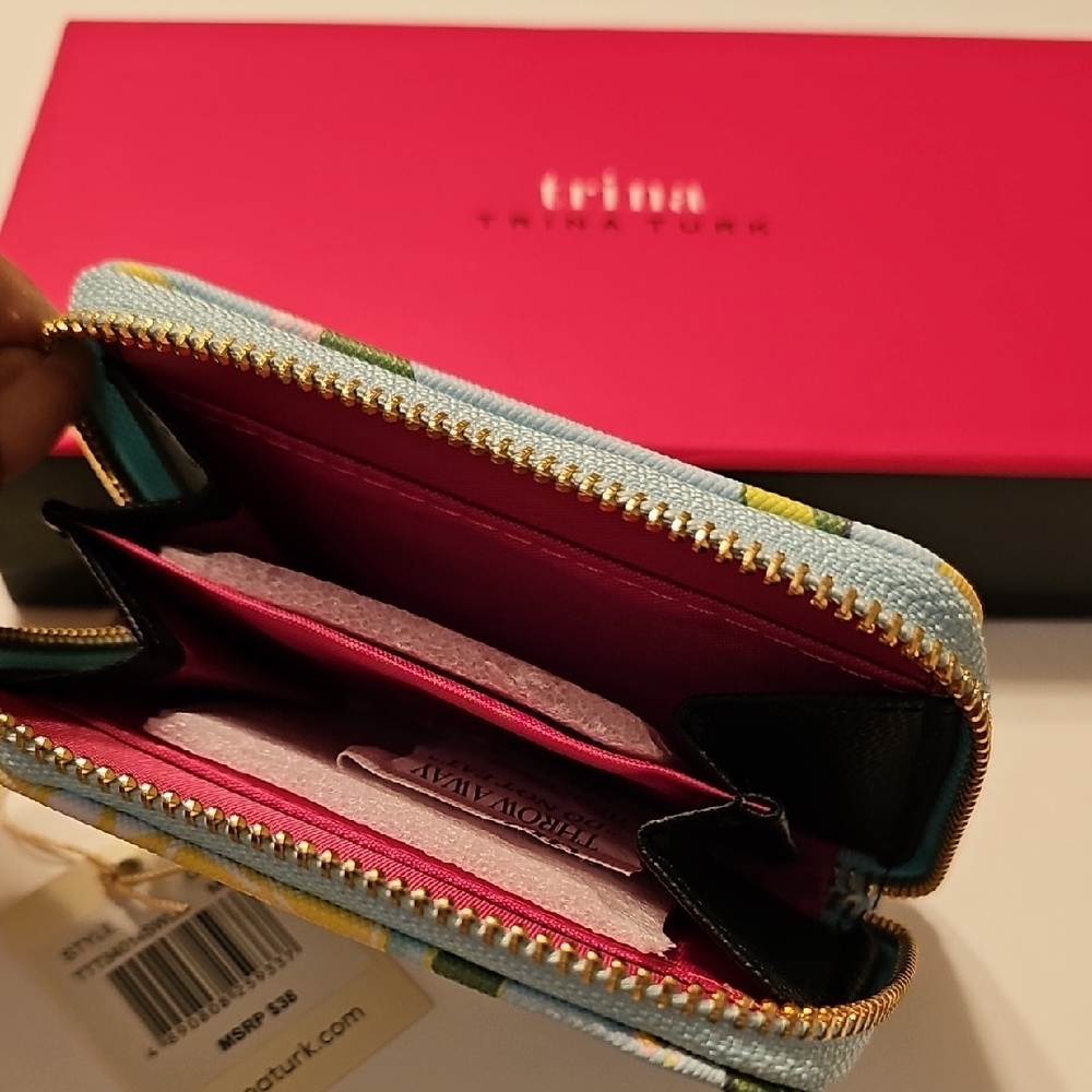 Trina Turk Blue and Yellow Wallet with Citrus Pattern - Picture 8 of 9
